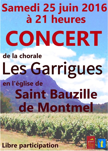 Concert à Saint Bauzille de Montmel le 25 Juin 2016 à 21H